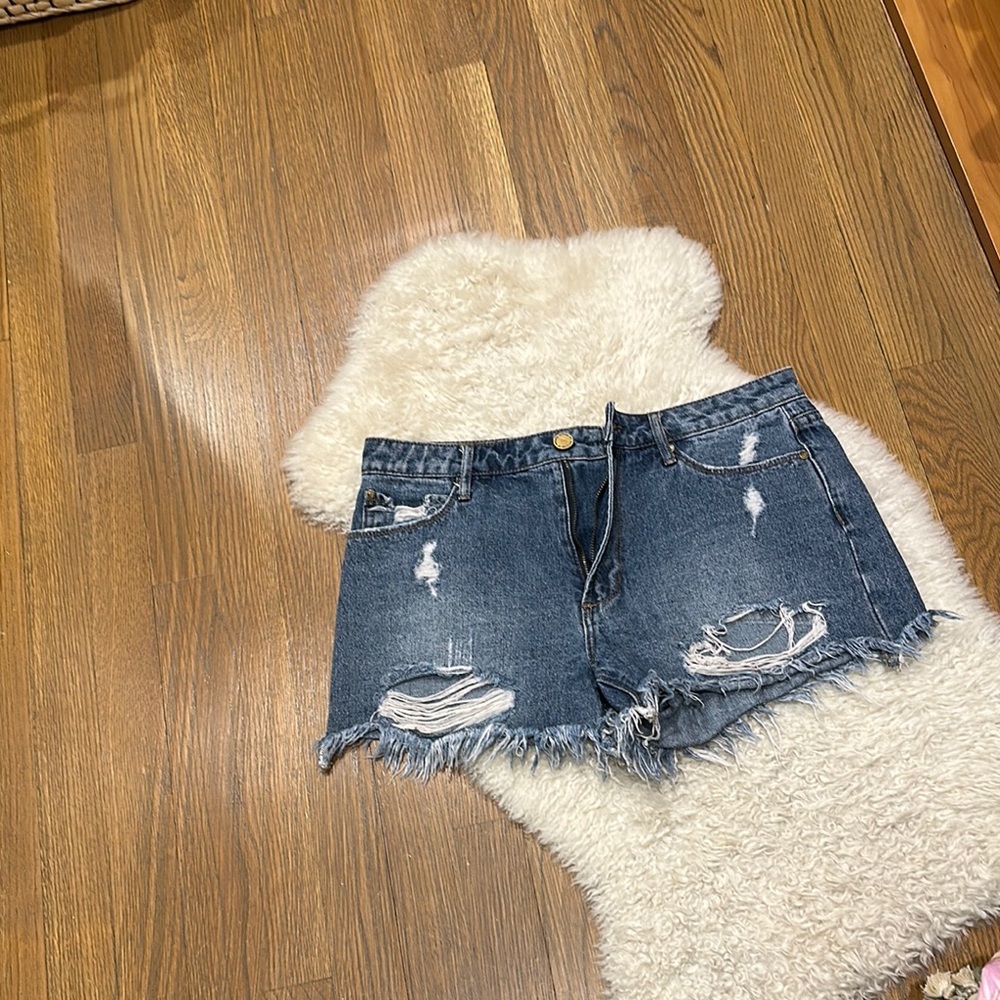 Distressed Denim Shorts